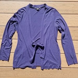 Gap Royal Blue Open Front Belted Cardigan Tie Front Preppy Office Work Stretch M